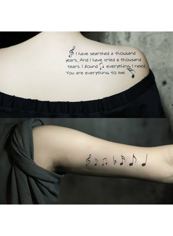 Oottati 2 Sheets Small Cute Temporary Tattoo Stickers Music Notes Finger for Men Women Teens - Image 3