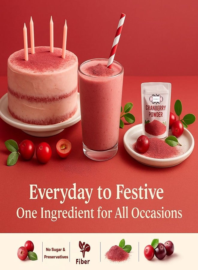 Confect Cranberry Powder | Pure & Natural Fruit Powder for Smoothies, Baking, Beverages, Juices, Tea & DIY Recipes | Vegan, Gluten-Free, No Added Sugar – 100g - Image 4