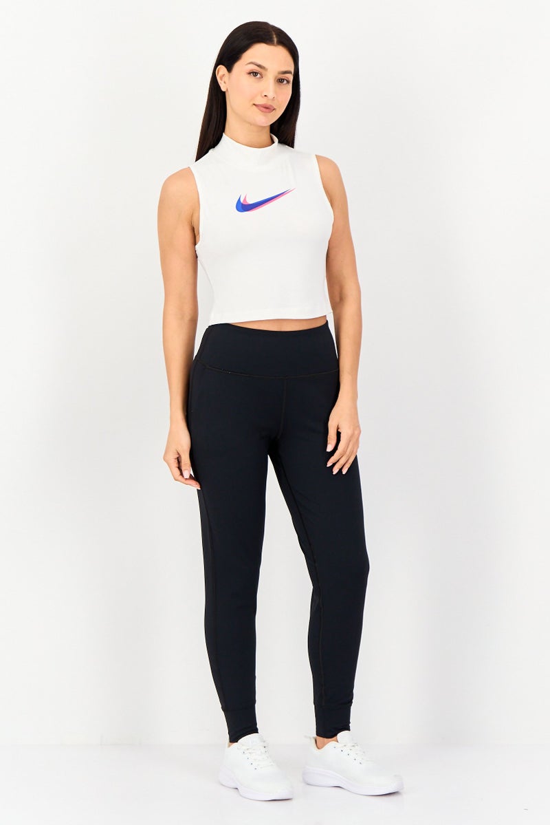 Nike تي شيرت نسائي ضيق بدون أكمام خارجي، أبيض - Image 3