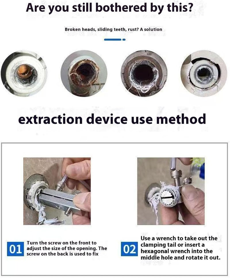 SWOPPLY Faucet Angle Valve Broken Head Screw Wire Extractor For Sink Valve Other Pipe Tubing Tools Accs Plumber Hand Plumbing Repair Tools Faucet Allen Screw Removal Tool 1/2 in and 3/4 in Stripped Thread - Image 4
