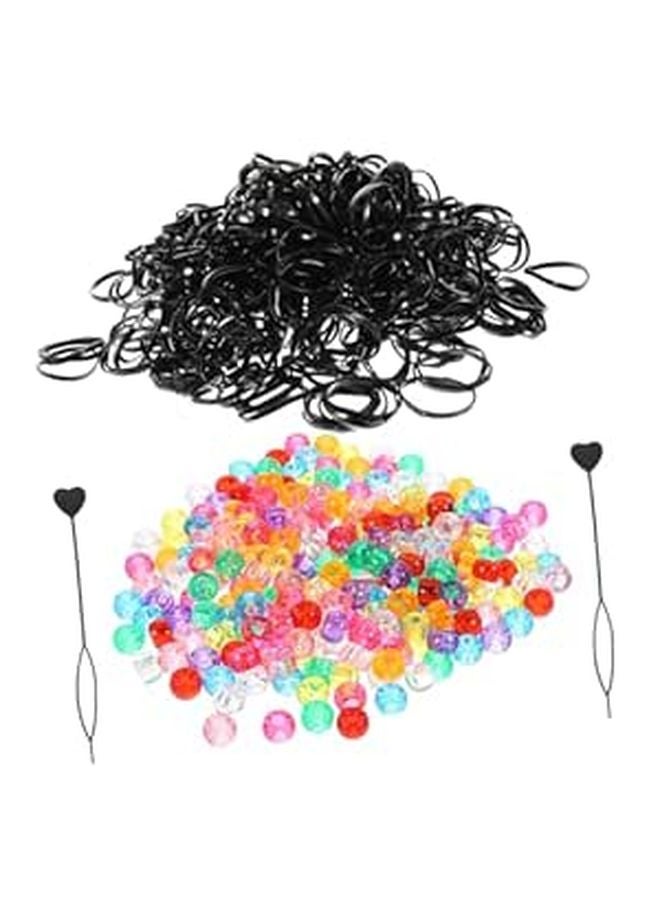 Transparent Glitter DIY Dreadlocks Hair Beads Set With Rubber Bands And Threading Tools For Creative Braiding - Image 1