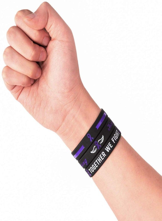 Sainstone Purple Awareness Ribbon Silicone Bracelets with Saying - Mental Health Awareness Bracelet - Purple Cancer & Cause Ribbon Wristbands Gifts for Men Women, Patients, Family Friends (3-pack) - Image 5