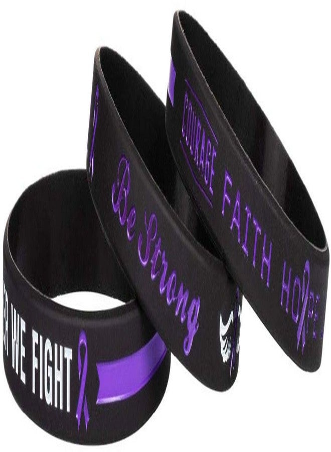 Sainstone Purple Awareness Ribbon Silicone Bracelets with Saying - Mental Health Awareness Bracelet - Purple Cancer & Cause Ribbon Wristbands Gifts for Men Women, Patients, Family Friends (3-pack) - Image 4