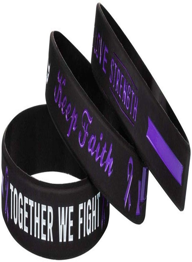Sainstone Purple Awareness Ribbon Silicone Bracelets with Saying - Mental Health Awareness Bracelet - Purple Cancer & Cause Ribbon Wristbands Gifts for Men Women, Patients, Family Friends (3-pack) - Image 3
