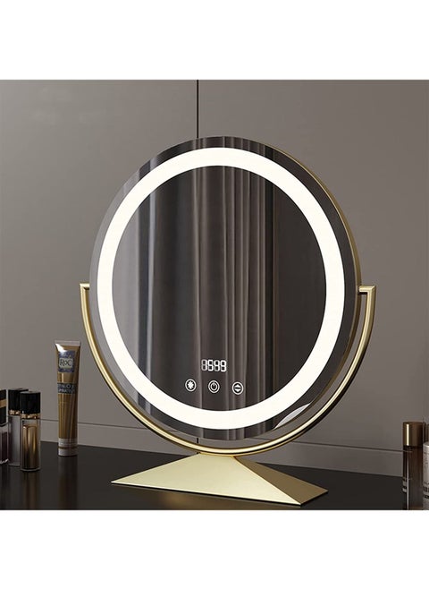 Vanity Mirror Hollywood Round 360°Rotation Touch Modes Dimmable 3 Colors Light Adjustable Brightness