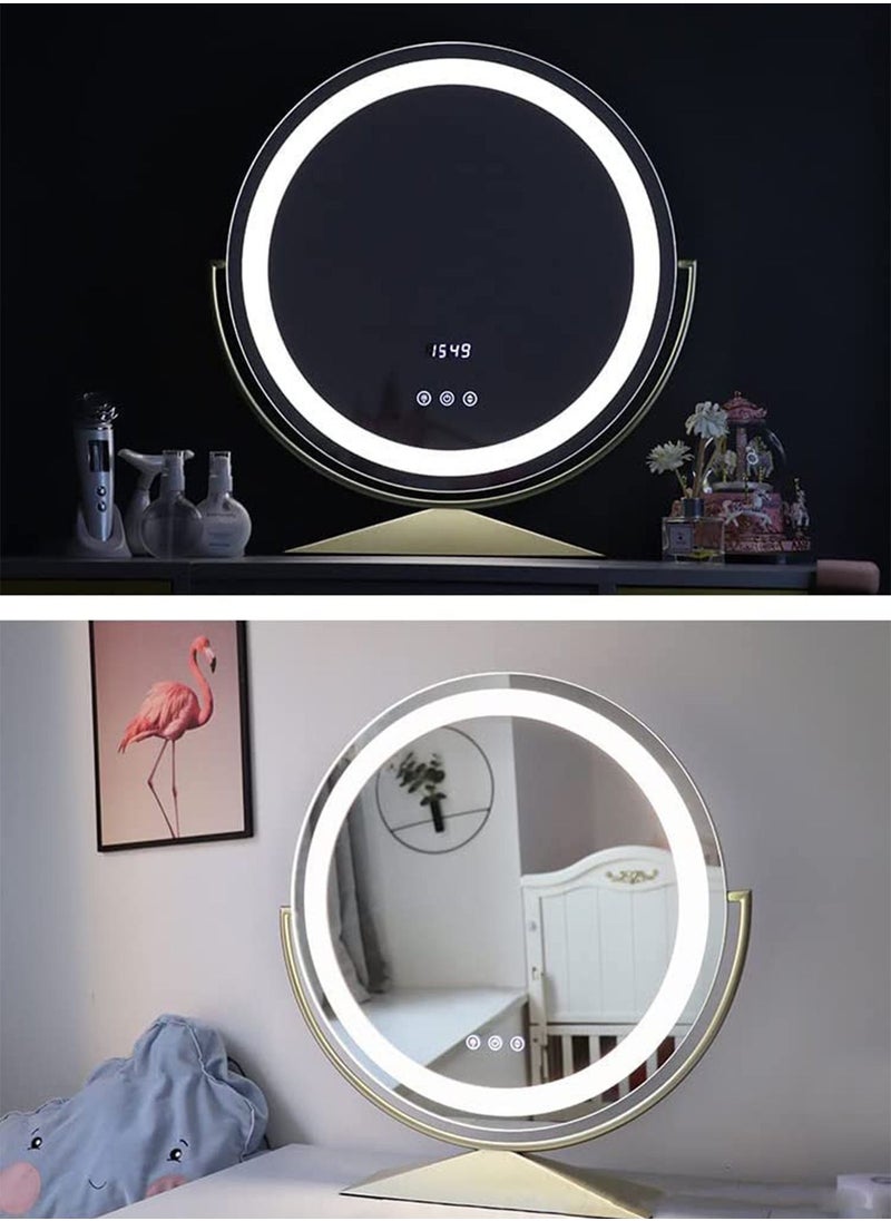 LIMOS - Vanity Mirror Hollywood Round 360°Rotation Touch Modes Dimmable 3 Colors Light Adjustable Brightness - Image 1