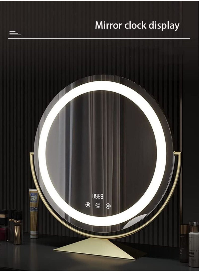 LIMOS - Vanity Mirror Hollywood Round 360°Rotation Touch Modes Dimmable 3 Colors Light Adjustable Brightness - Image 1