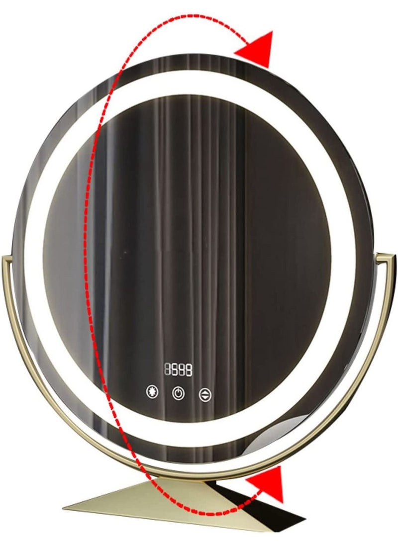 LIMOS - Vanity Mirror Hollywood Round 360°Rotation Touch Modes Dimmable 3 Colors Light Adjustable Brightness - Image 1