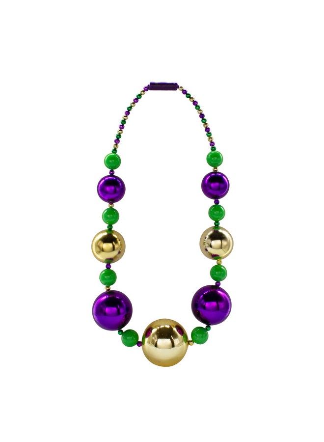 Windy City Novelties Led Light Up 44" Jumbo Mardi Gras Bead Necklace ; Mardi Gras Party Supplies Mardi Gras Costume Acessory Party Favors Raves Edm Concerts Birthdays Parades  - Image 2