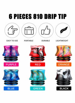 Y&D 6pcs Drip Tip, 810 Resin Replacement Standard Wide Bore Tip Cover Connector for Ice Maker, Coffee Machine Favors  - Image 4