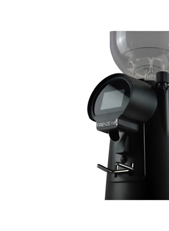 إيوريكا مطحنة قهوة تجارية Firenze 75 سوداء - شفرات مسطحة من الفولاذ المقوّى، ضبط ميكرومتري سلس، شاشة تعمل باللمس مع 3 جرعات قابلة للبرمجة مع الوضع المستمر، نظام ACE لمنع التكتل، 1350 دورة في الدقيقة، شوكة فلتر قابلة للتعديل بدون استخدام اليدين - Image 5