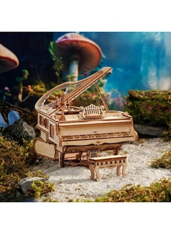 Robotime Amk81 Magic Piano 3D Puzzles For Adults-Mechanical 3D Puzzles Musical Instrument-Wooden Music Box Puzzle Kit To Build-Aesthetic Desk Decor Unique Gift For Men/Women  - Image 1