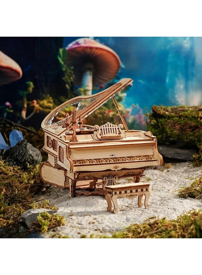 Robotime Amk81 Magic Piano 3D Puzzles For Adults-Mechanical 3D Puzzles Musical Instrument-Wooden Music Box Puzzle Kit To Build-Aesthetic Desk Decor Unique Gift For Men/Women - Image 1