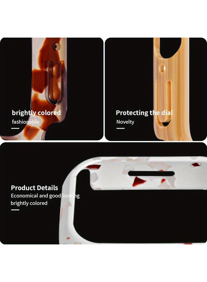 Fluorescent Colorful Marbled Pattern Case For Apple Watch 45mm Non Slip Grip - Image 5