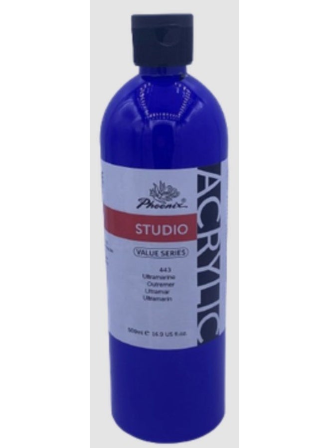 Phoenix Acrylic Paint STUDIO 500ml, Dark Blue Color 443