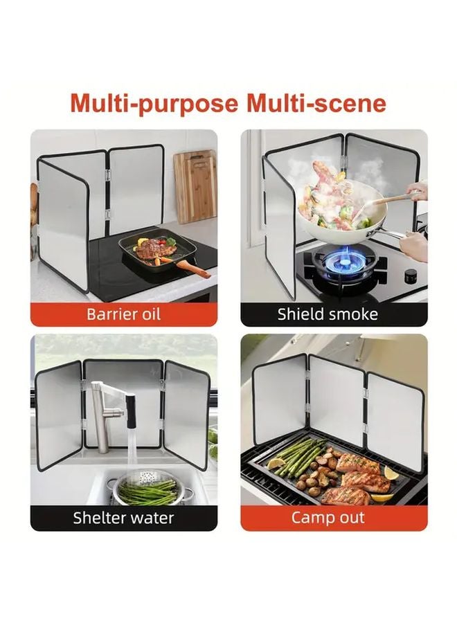 1pc Metal Foldable Heat Resistant Splatter Guard Aluminum Anti Splatter Shield - Image 3