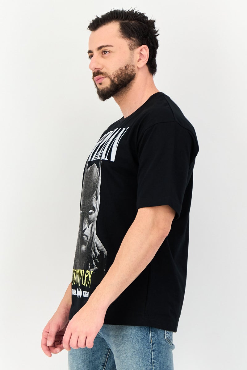 DC x Batman Men Crew Neck Short Sleeves Graphic Print T-Shirt, Black - Image 2