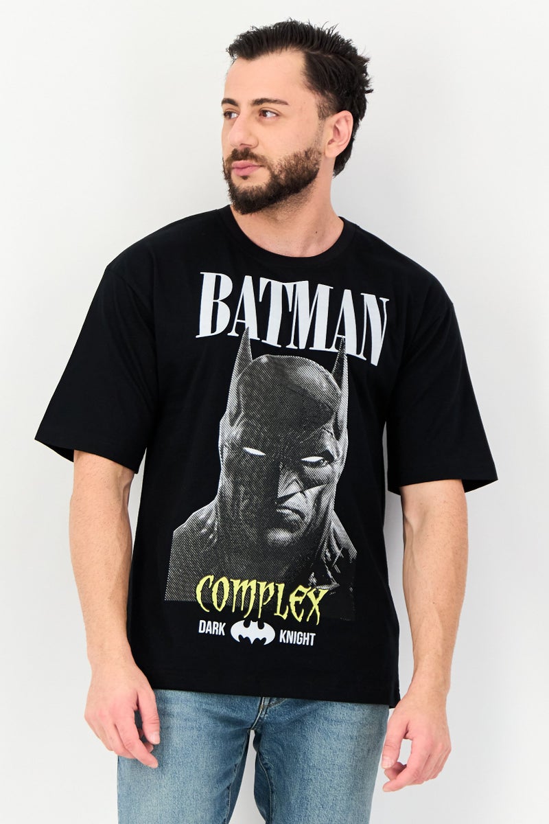 DC x Batman Men Crew Neck Short Sleeves Graphic Print T-Shirt, Black - Image 1