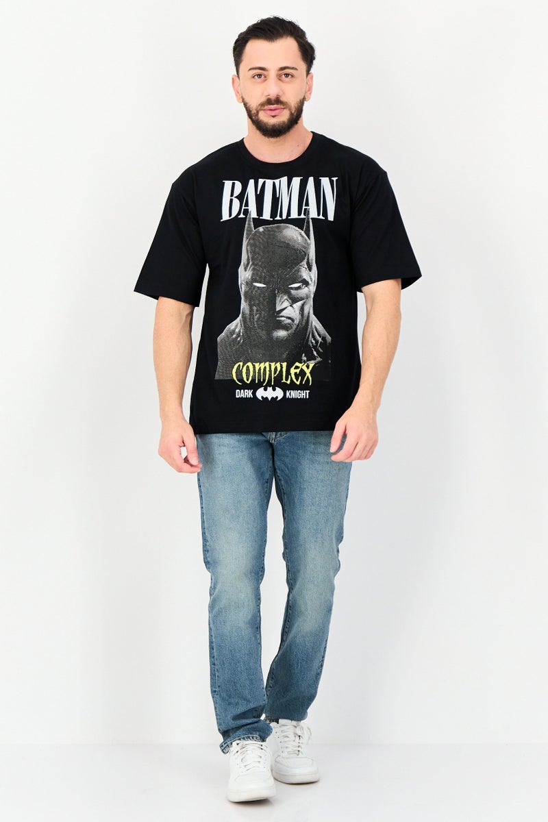 DC x Batman Men Crew Neck Short Sleeves Graphic Print T-Shirt, Black - Image 4