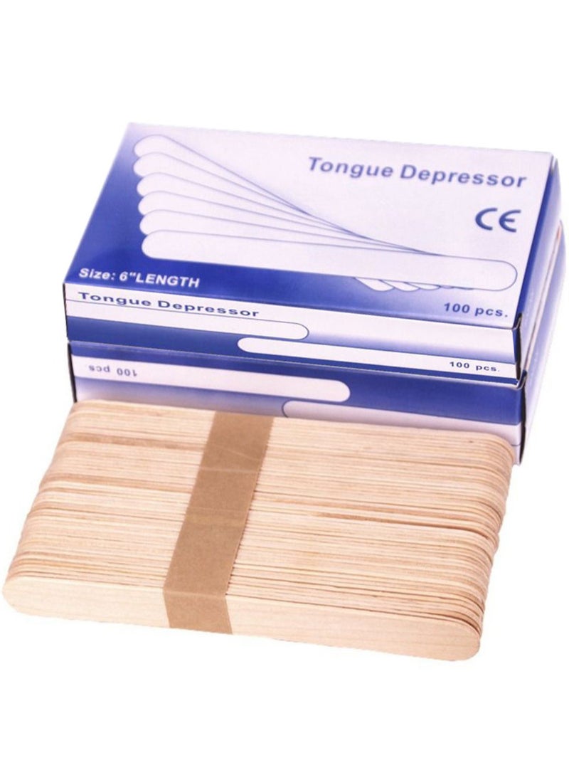 AEENAA 200-Pieces Disposable Wooden Tongue Depressor Waxing Spatula  - Image 1