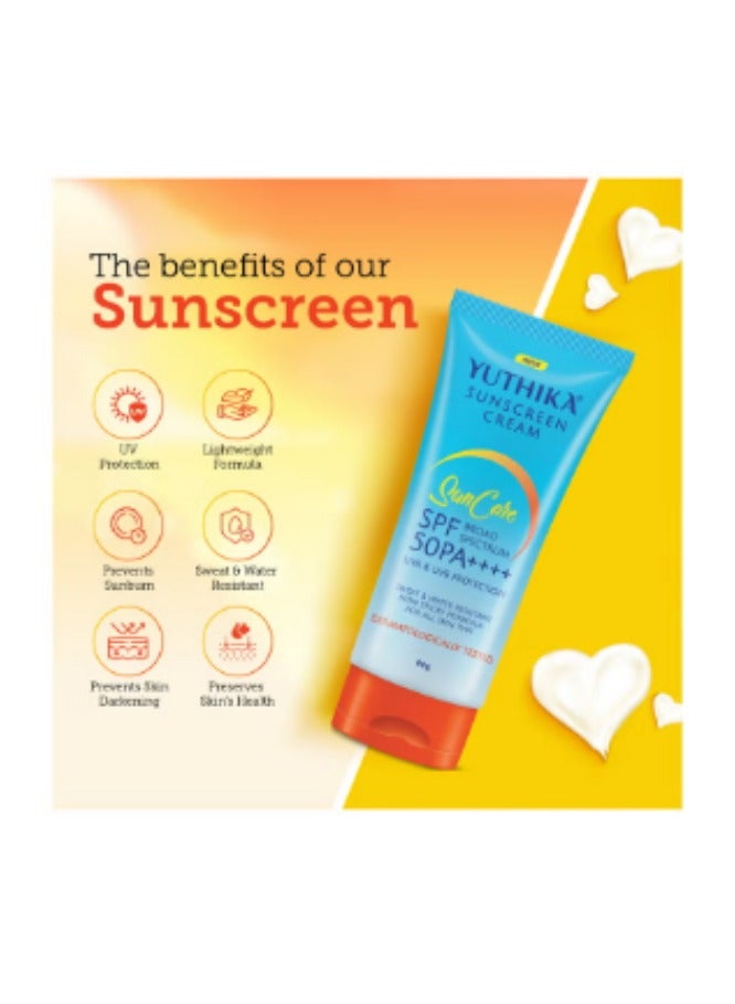 يوثيكا كريم واقي من الشمس بعامل حماية من الشمس 50 PA+++ مع حماية من الأشعة فوق البنفسجية فئة A وB، تم اختباره من قبل أطباء الجلدية، 80 جم - Image 3