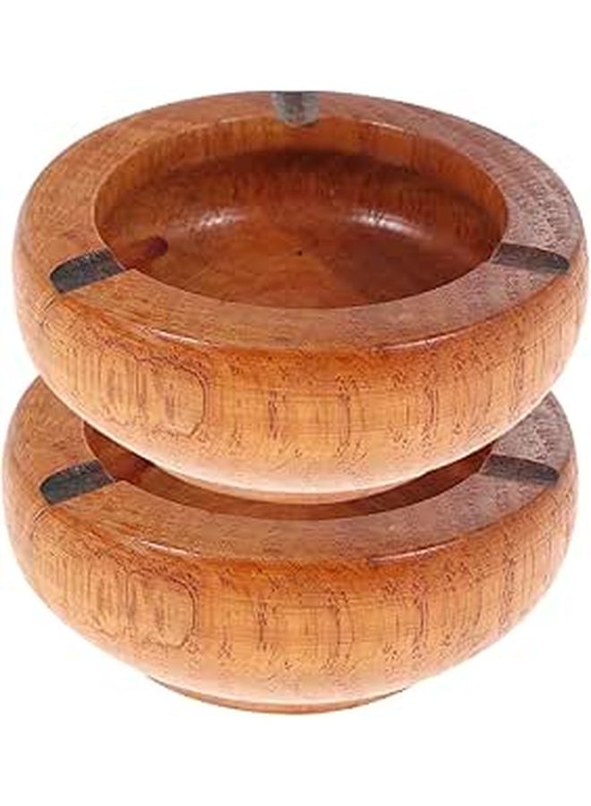 Wooden Ashtray Set Large Indoor Outdoor Retro Simple Style Random Color - Image 1