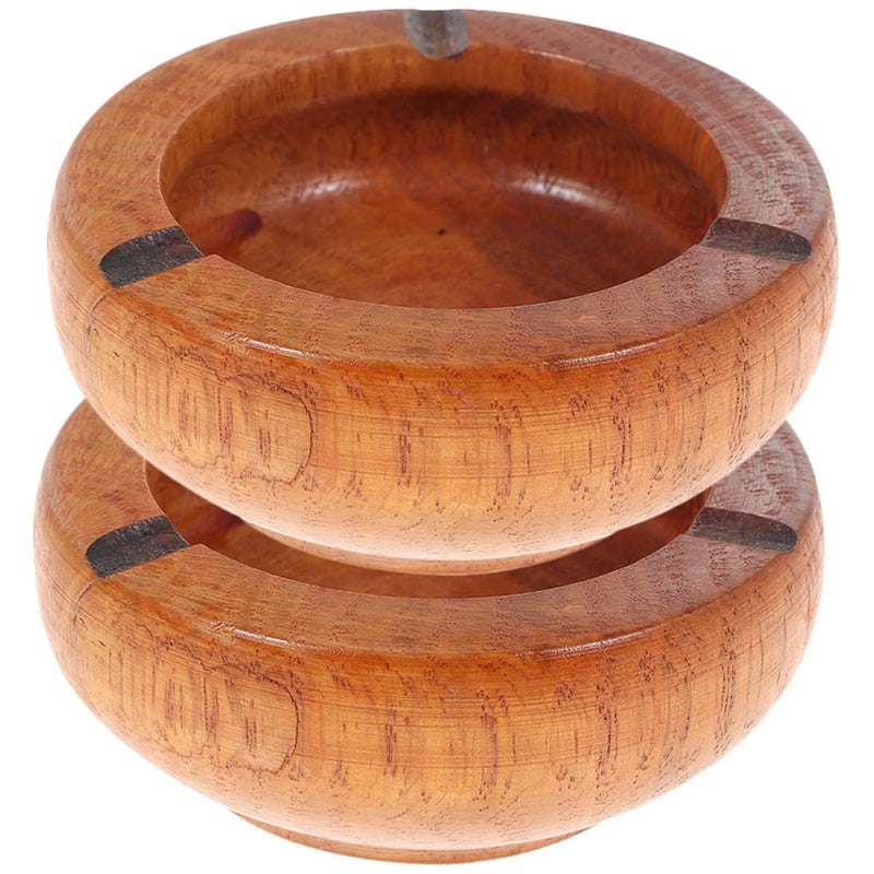 Wooden Ashtray Set Large Indoor Outdoor Retro Simple Style Random Color - Image 2