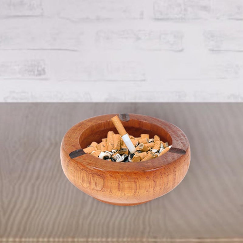 Wooden Ashtray Set Large Indoor Outdoor Retro Simple Style Random Color - Image 4