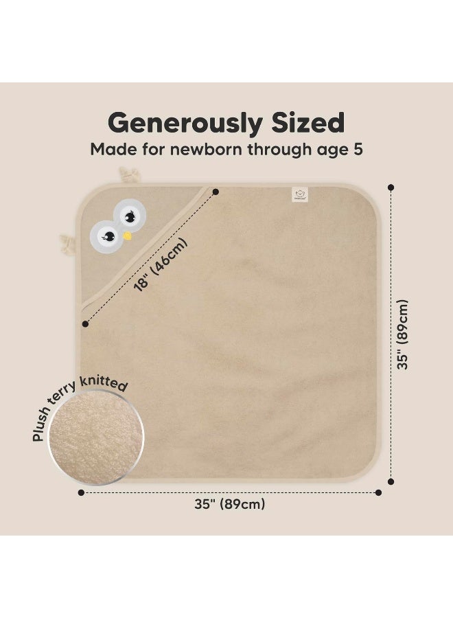 KeaBabies Hooded Baby Towel for Newborn - Viscose Derived from Bamboo Large Baby Bath Towels with Hood for Boys, Girls, Toddler, Extra Absorbent & Soft Newborn Bath Essentials (Owl, Regular) - Image 4