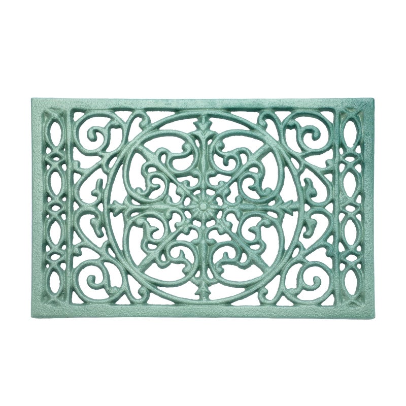 Sumnacon Cast Iron Trivet96 x 63 Inch Metal Trivets with Rubber FeetsHeat Resistant Iron Trivets for Hot Dish Pot Pan Plate TeapotRustic Trivet Cast Iron for Kitchen Cooktop Dining Table Green