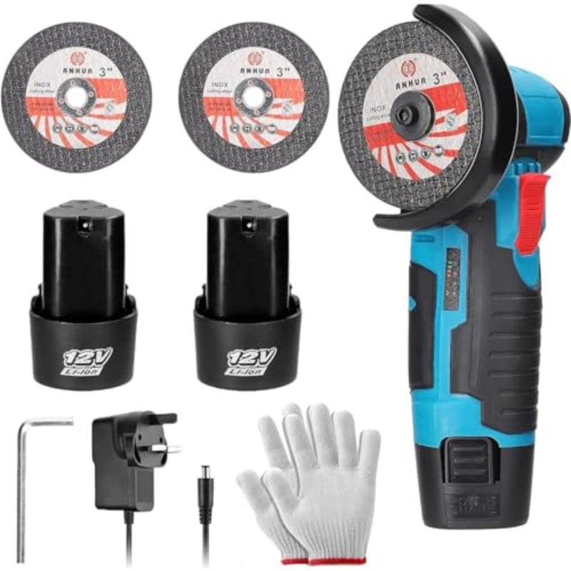 Cordless Angle Grinder, 12V Mini Angle Grinder Cordless Electric Grinding Cutting Polishing Machine Power Tool 2 - Image 1