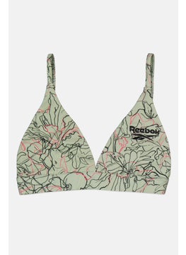 Reebok Women Non Padded Floral Print Bralette, Sage Combo  - Image 1