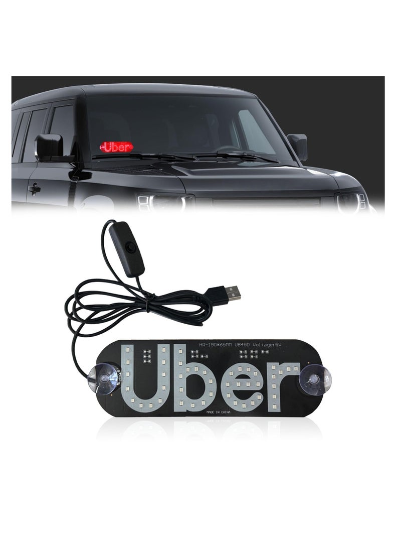 Generic - Led Light Signs for Car, Programmable Flexible LED Sign, Control by Bluetooth APP, Glow LED Sign for Car Windshield, Led Car Sign Decal Stickers with USB Plug, Suction Cups Cab Indicator Light - Image 1