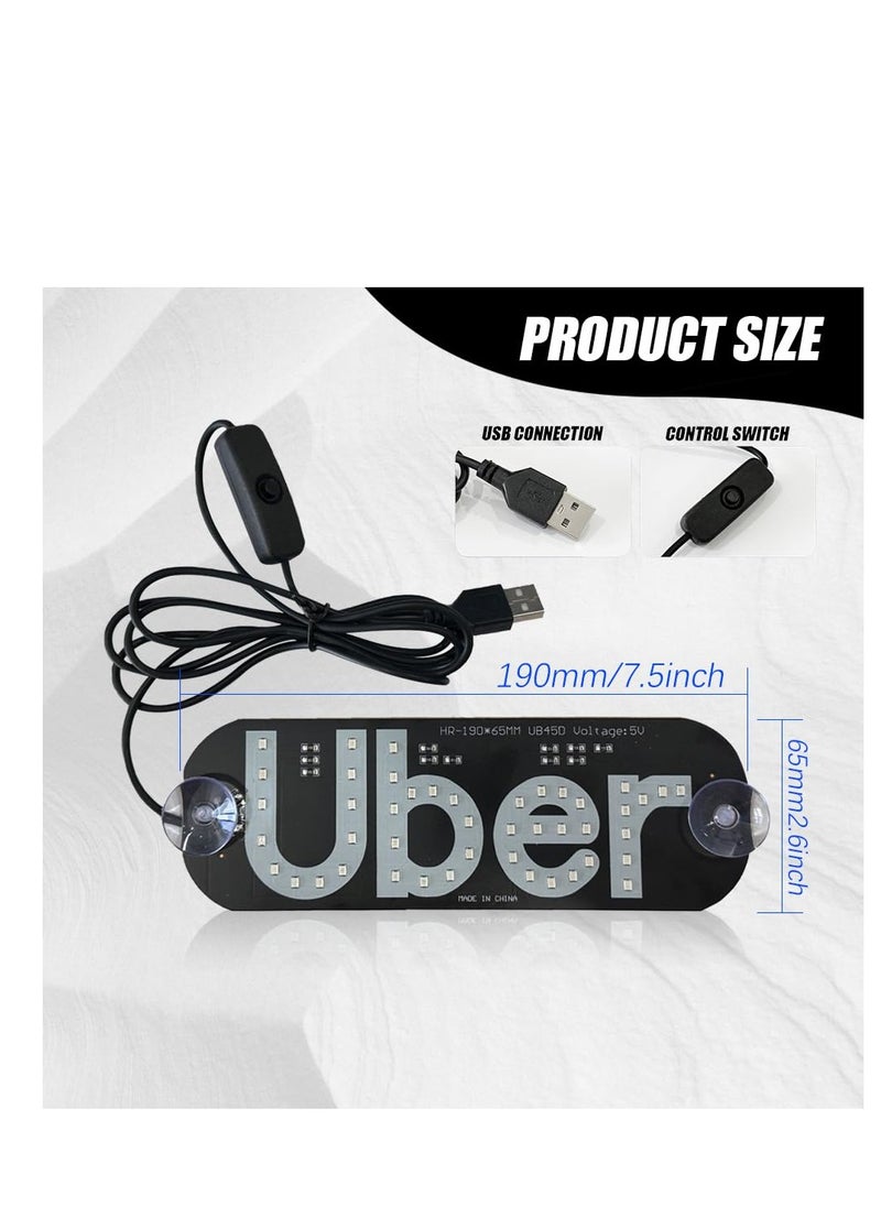 Generic - Led Light Signs for Car, Programmable Flexible LED Sign, Control by Bluetooth APP, Glow LED Sign for Car Windshield, Led Car Sign Decal Stickers with USB Plug, Suction Cups Cab Indicator Light - Image 1