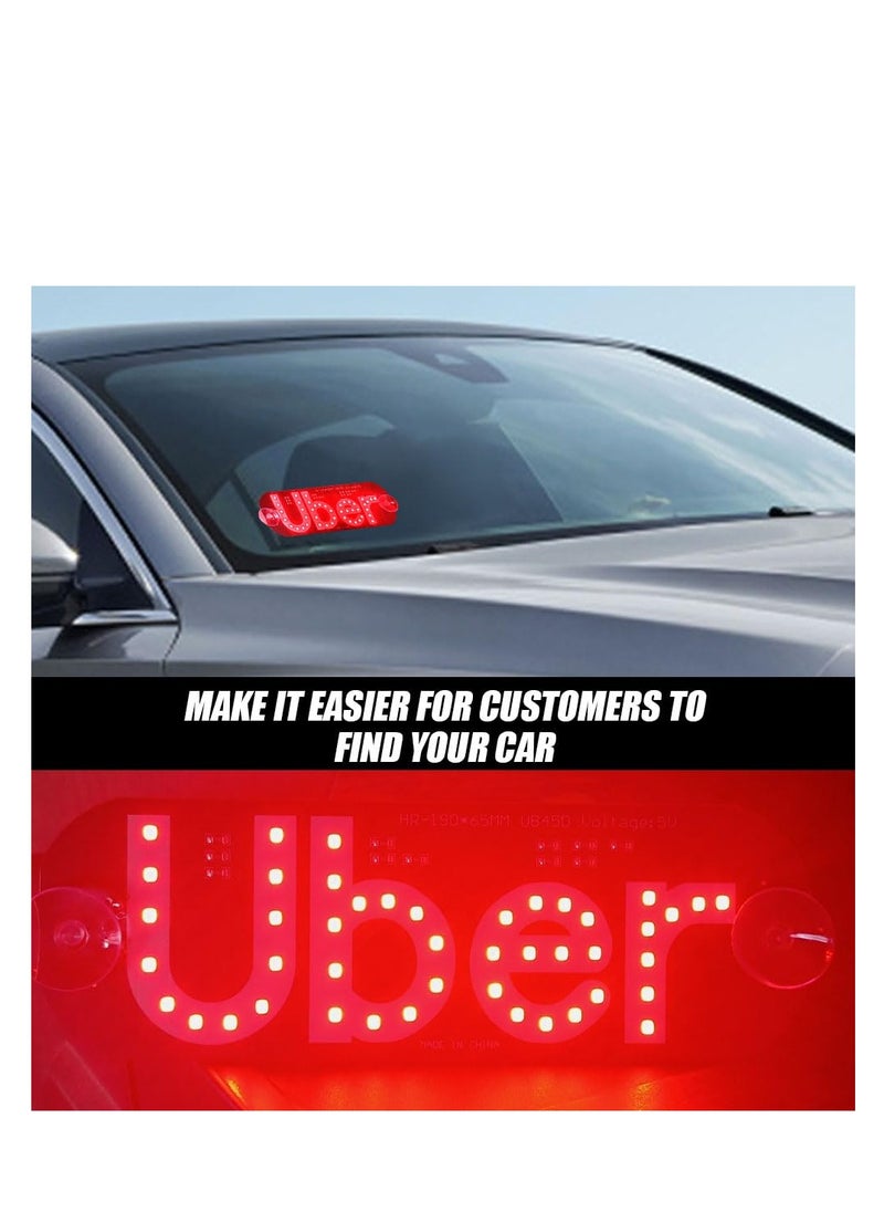 Generic - Led Light Signs for Car, Programmable Flexible LED Sign, Control by Bluetooth APP, Glow LED Sign for Car Windshield, Led Car Sign Decal Stickers with USB Plug, Suction Cups Cab Indicator Light - Image 1