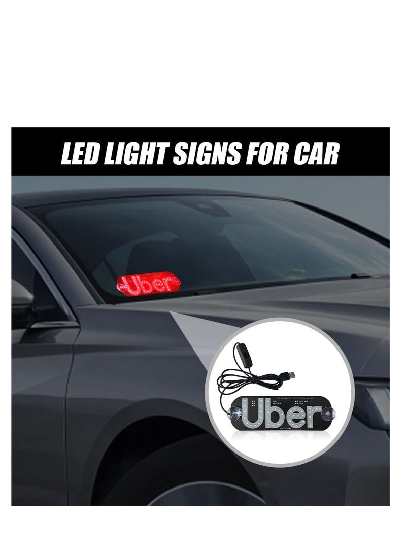 Generic - Led Light Signs for Car, Programmable Flexible LED Sign, Control by Bluetooth APP, Glow LED Sign for Car Windshield, Led Car Sign Decal Stickers with USB Plug, Suction Cups Cab Indicator Light - Image 1