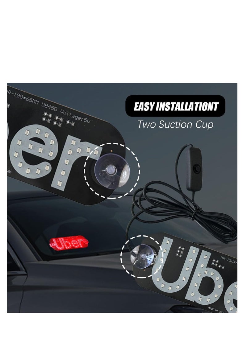 Generic - Led Light Signs for Car, Programmable Flexible LED Sign, Control by Bluetooth APP, Glow LED Sign for Car Windshield, Led Car Sign Decal Stickers with USB Plug, Suction Cups Cab Indicator Light - Image 1