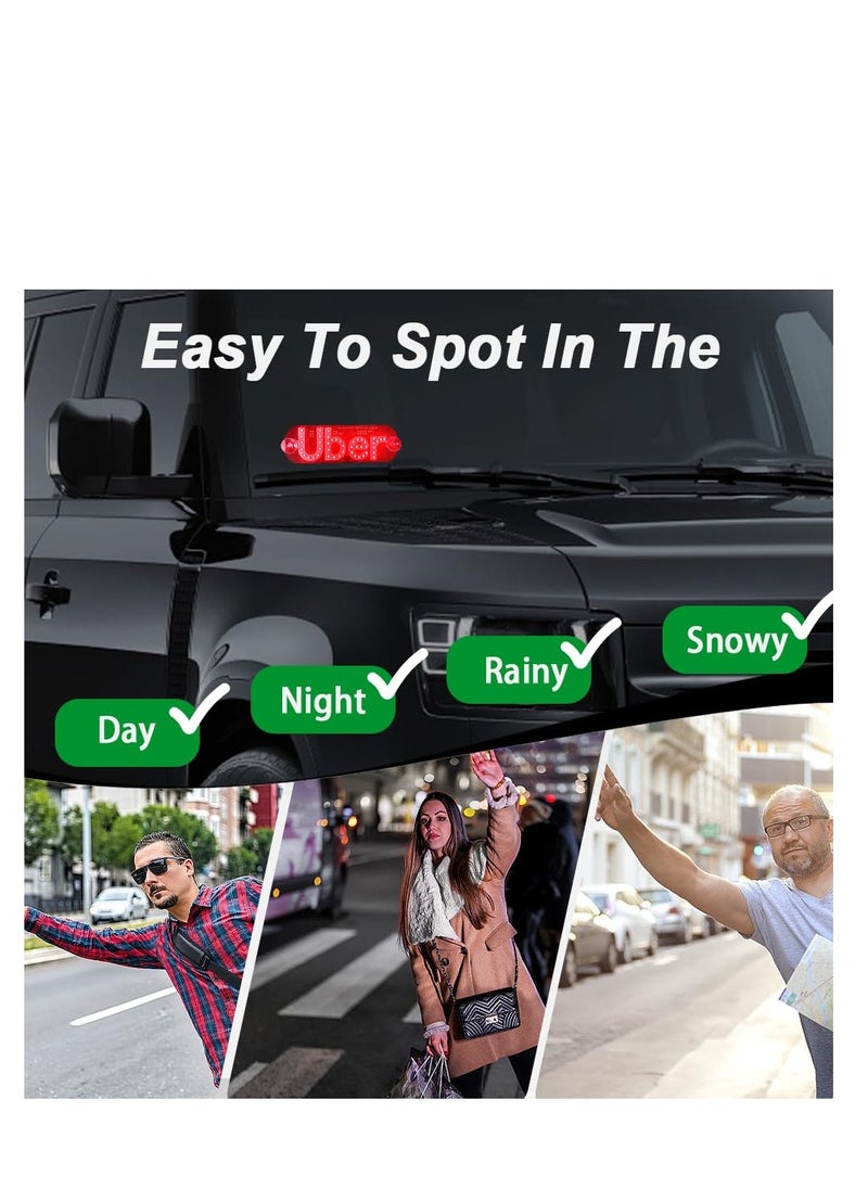 Generic - Led Light Signs for Car, Programmable Flexible LED Sign, Control by Bluetooth APP, Glow LED Sign for Car Windshield, Led Car Sign Decal Stickers with USB Plug, Suction Cups Cab Indicator Light - Image 1