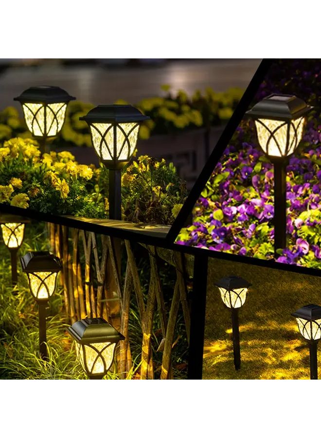 6 Pack Outdoor Solar Retro Square Grid Landscape Lawn Lights Warm Light - Image 3