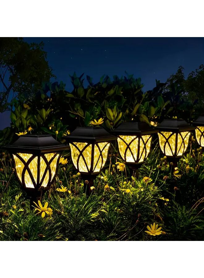 6 Pack Outdoor Solar Retro Square Grid Landscape Lawn Lights Warm Light - Image 5