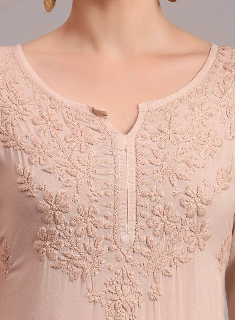 الايا جلابية شيكانكاري مودال مطرزة يدوياً أومبير-AL4047
