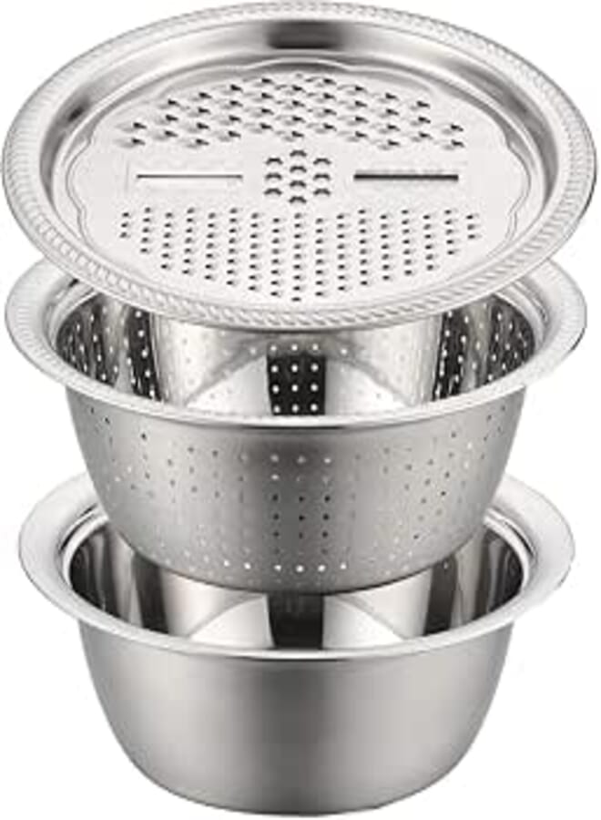 FASHION.HOME 6 * 1 Kneader, Grater & Strainer - The Perfect Solution for Fast and Efficient Food Preparation, Combining Kneading, Chopping and Straining in One Tool