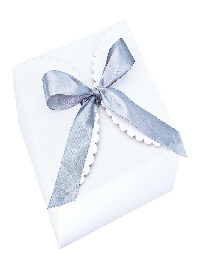 WEWILUCK 8"x 8"x 4" White Gift Boxes with Lids and Ribbons, 6 Pack Foldable Cardboard Paper Boxes for Gifts, Bridesmaid Proposal Boxes, Wedding Birthday Party Favor Boxes, Sturdy Reusable Bulk Gift Boxes - Image 1