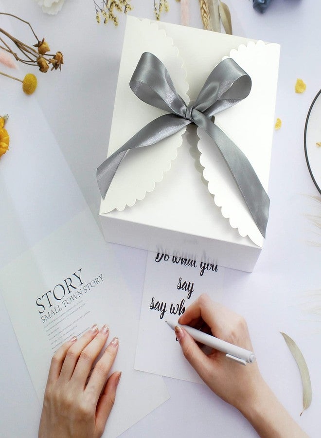 WEWILUCK 8"x 8"x 4" White Gift Boxes with Lids and Ribbons, 6 Pack Foldable Cardboard Paper Boxes for Gifts, Bridesmaid Proposal Boxes, Wedding Birthday Party Favor Boxes, Sturdy Reusable Bulk Gift Boxes - Image 3
