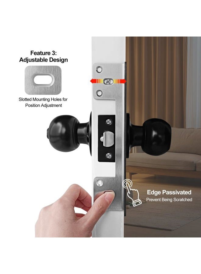 MOSECYOU Door Latch Guard Plate 7” with 1” Offset Cover, Satin Nickel, Outswing Door Security Protector Shield, Heavy Duty Version, Door Knob/Deadbolt Latch Protector Plate (1 Pack) - Image 5