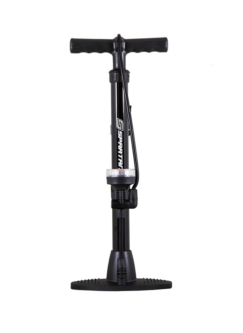 Spartan Bicycle Floor Pump with Dual Valve Head - Fits Schrader and Presta Valves, High Pressure up to 120 PSI, Comfortable T-Handle Grips,  Ideal for bike tires, sports equipment, Inflatable toys and More  - Image 2