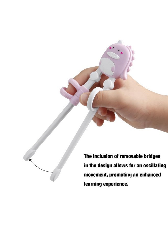 PandaEar عصا تناول الطعام للأطفال من باندا إير - زوجين، عصا تناول الطعام للأطفال على شكل ديناصور لتعلم المبتدئين - Image 3