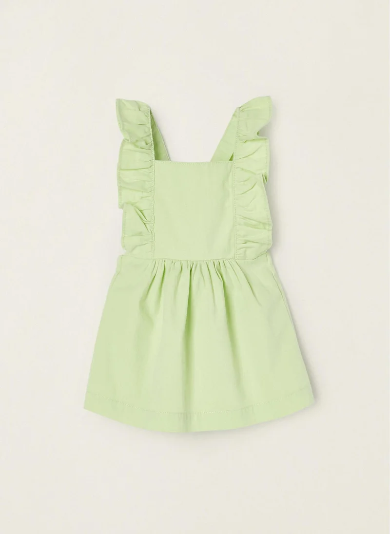 زيبي Twill Dress with Frills for Newborns