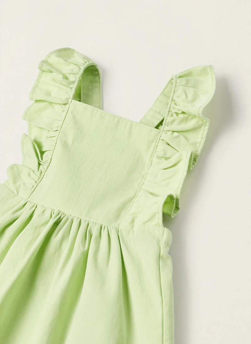 Zippy Twill Dress with Frills for Newborns