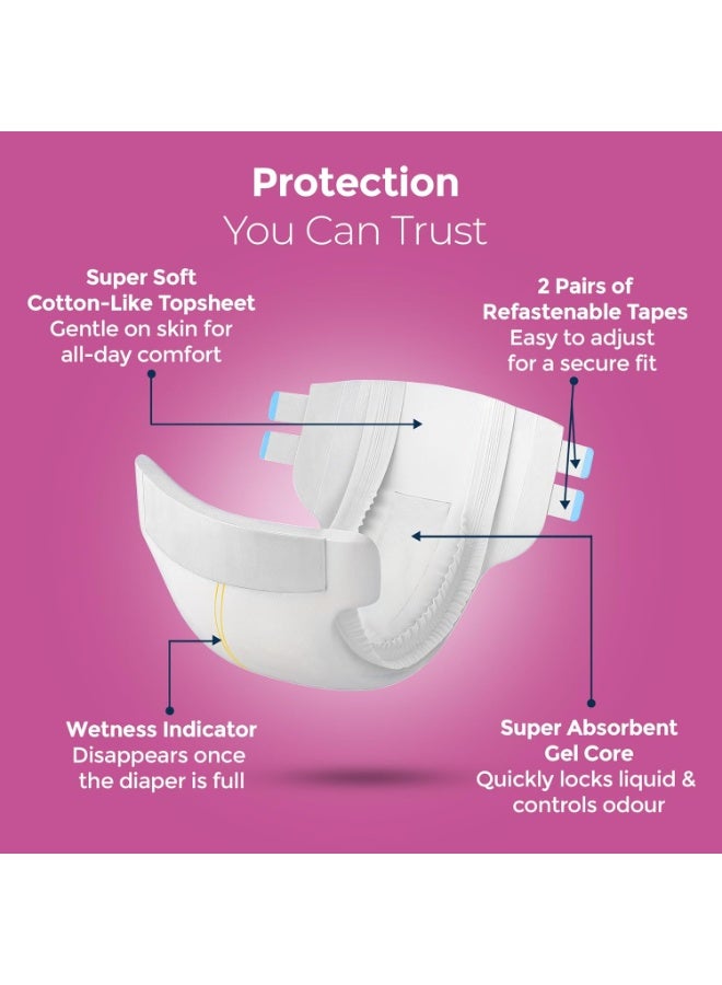 Karein Comfort Adult Diaper Tape M Size, Medium, Waist (75-100 cm 30"-40"), 10 Unit, Long Protection Hour, Unisex, Quick & Even Absorption, Anti-Bacterial, Leakproof, Odour Control, Wetness Indicator - Image 4